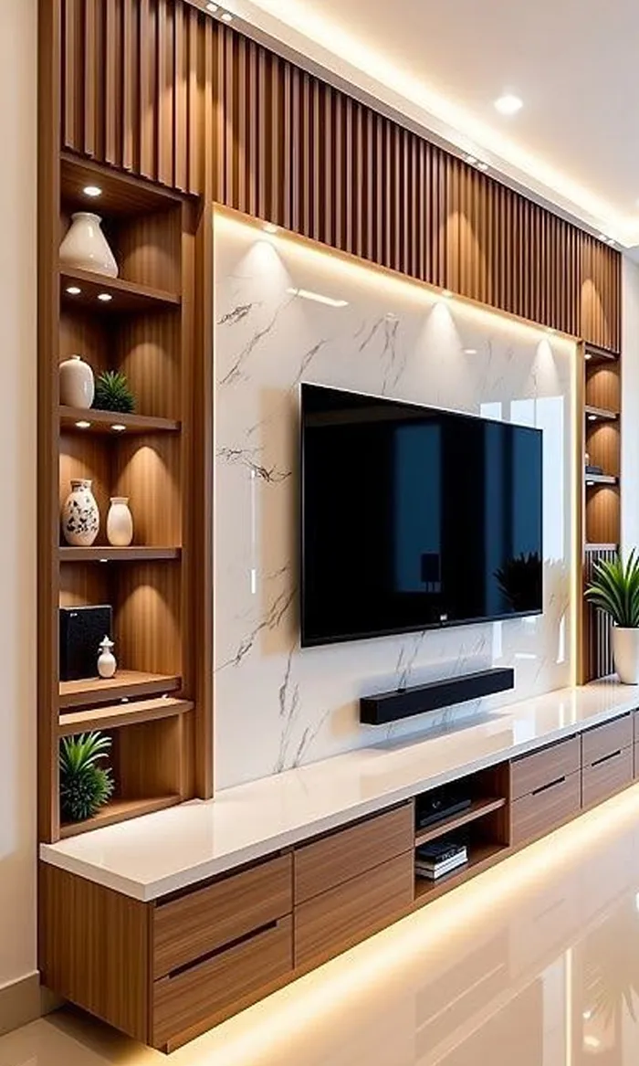 Luxury TV Unit Design for Living Room